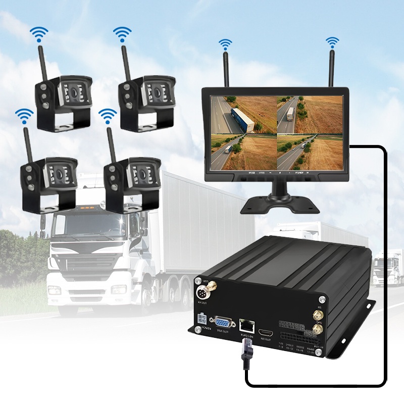 10,1 inch 4CH Alailowaya HDD Mobile NVR System