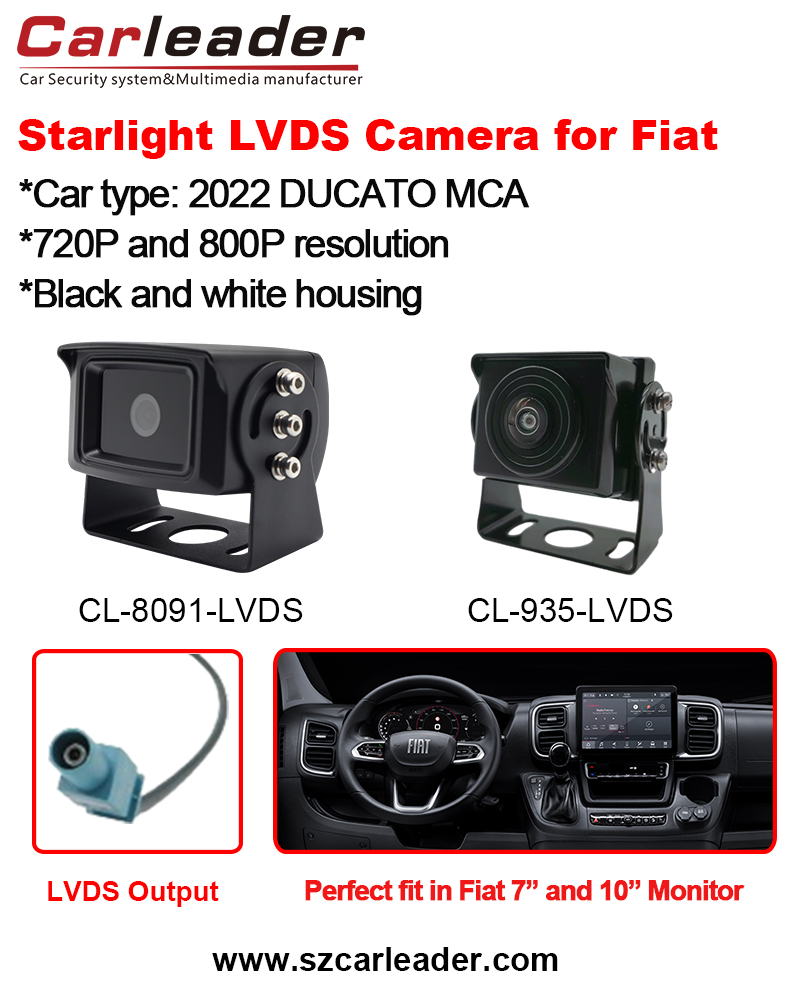 Carleader LVDS Ọkọ Ru Kamẹra Dada Fun Fiat Ducato