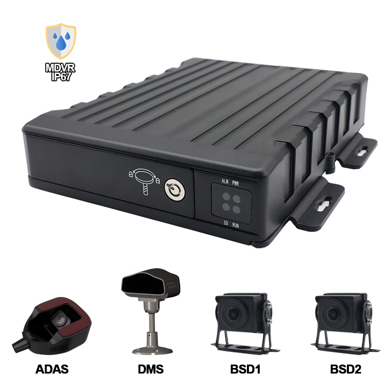 Carlea Geler 4ch Ip67 mabomire AI SD alagbeka DVR Suplate Adas + DMS + BSD