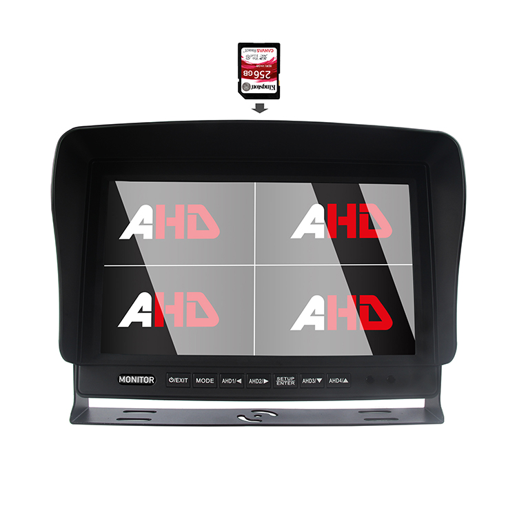 Carleader 10.1 Inch AHD Quad Pipin Ifihan SD DVR ti nše ọkọ Atẹle