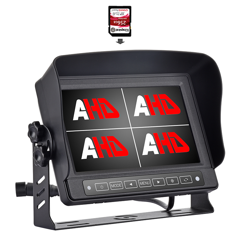 Carleader 7 Inch Waterproof Quad Ifihan Ikoledanu fidio Gbigbasilẹ AHD Atẹle