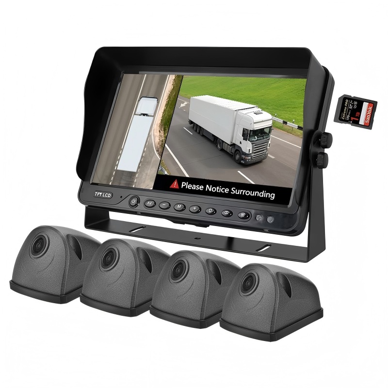 Eto AVM 7 inch 360 pẹlu Wiwa Aami afọju AI ati Awọn kamẹra 1080P Eto AVM 7 inch 360 pẹlu Wiwa Aami afọju AI ati Awọn kamẹra 1080P