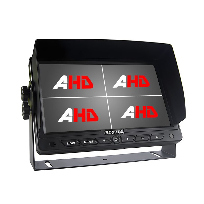 7 Inch Car Quad AHD Atẹle pẹlu Awọn igbewọle kamẹra 4 ati Gbigbasilẹ Kaadi SD