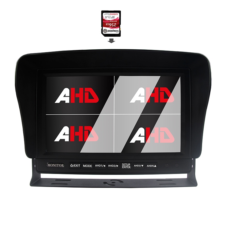 9 inch Quad Ifihan ikoledanu fidio Gbigbasilẹ AHD Atẹle