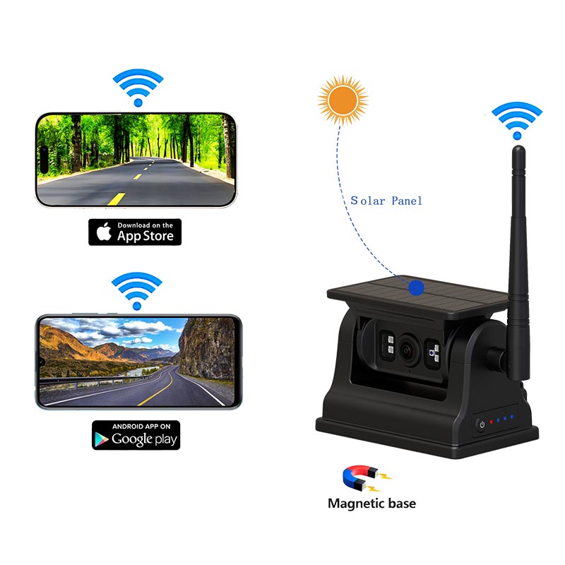 IOS Android Magnetic Solar Wireless Backup Camera